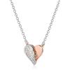 VLNET | Collana con Cuore e Ala | Linea Roberto Giannotti | Argento 925 Zirconi Bianchi | Lunghezza 45 cm. Fatto a mano in Italia