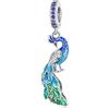 Teleye Ciondolo pavone Ciondolo in argento sterling 925 adatto per collana con bracciale Pandora