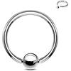 Pain-is-Art Anello a sfera in acciaio chirurgico 316L, 2,0-10,0 mm, piercing BCR, taglia selezionabile, anello di chiusura a sfera, Dicke: 6,0 mm | Innendurchmesser: 19 mm, Lega di acciaio