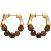 Cupimatch Orecchini a occhio di tigre: orecchini da donna in argento S925, pietra naturale, gioiello bohémien, vintage, regalo per la festa della mamma, Medie, Rame, Senza Gemme