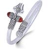 Wonder Care Rudraksha Shiv Om Trishul Damroo Kada per uomo, bracciale Lord Shiva Bahubali per uomo, ragazzo | Ottone religioso Kada | Bracciale misura libera per Maha Shivratri