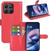 BOCTECH Cover a Libro in Pelle per Motorola Moto G37, Rosso