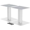 Suptek Supporti per altoparlanti da scrivania e libreria,9,4 x 8,2 cm,Altezza 25,4 cm,base robusta per monitor da studio, PC, gaming e home audio,SDM003LW,Bianco