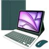 Generic Custodia con Tastiera per iPad Air 6th 11 Pollici 2024 M2, iPad Air 5A/4A Generazione 2022/2020 10,9 Pollici - Cover Tastiera Bluetooth Rimovibile, Mouse Bluertooth,Deep Green