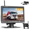 Hikity Kit Telecamera Posteriore BSD 7 Pollici Wireless con IP68 impermeabile Visione Notturna Telecamera Posteriore, Telecamera per Auto Kit Per Auto Minivan Camper Bus Van Camion 12V-36V