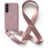 2NSPDRGNI Magnetica Cover con Collana Compatibile con Samsung Galaxy S21 Plus,Case con Laccio per Il Collo Custodia con Cordino,Rose Gold