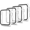 Simpeak 4 Pezzi Cover Compatibile con Apple Watch Series 9/8/ 7 41mm, Custodia Caso con Vetro Temperato HD Pellicola Protettiva per iWatch, Anti-Graffio Full Protezione