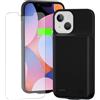 HUOBAO Custodia/Cover per batteria per iPhone 13 Mini, [6000mAh] Custodia di ricarica iPhone, Custodia protettiva di ricarica portatile, Batteria estesa ricaricabile per iPhone 13 Mini (5,4 pollici)