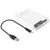 ELFJMZP Alloggiamento trasparente HDD/SSD da 2,5, USB 3.0 Type-C 5Gbps ad alta velocità, capacità massima di 6 TB, plug and play EU per PC/TV/Car Audio