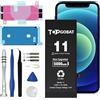 TOPGOBAT Batteria di ricambio per iPhone 11, batteria da 5000 mAh ad alta capacità per iPhone 11 modello (A2111 A2221 A2223) con kit di attrezzi di ricambio