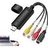 ZFRITP Convertitore VHS a Digitale, Scheda di Acquisizione Video, Convertitore Video e Audio USB, Scansione Audio-Video, Convertitore VHS a USB per PC, Video, DVD, Windows XP 10/8/7