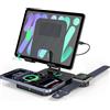 Aukvite Caricatore Wireless per Apple, 3 in 1 Stazione di Ricarica Multipla per iPhone 16/15/14/13, Caricatore per Apple Watch 10/9/8/7/6/SE, Caricatore per AirPods 4, Supporto per Stazione di Ricarica iPad