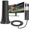 BORDEAG Antenna TV Interna,Antenna DVB-T/DVB-T2,Antenna HDTV Per TV Per Uso Televisivo E Domestico,Isolamento Di Alta Qualità,Ricezione A 360 Gradi,Home Smart Televisione/Radio