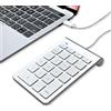Macally Tastiera numerica con cavo USB C, tastiera numerica di tipo C per laptop, Apple Mac iMac MacBook Pro/Air, iPad, PC Windows o computer desktop, tastiera USB a 10 tasti con cavo da 1,5 m