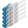 1CONN 5 x 2.0 M - Cavo di rete CAT-6a Ethernet Cable Lan Patch RJ-45 maschio SFTP 10GB/s - 5 pezzi bianco