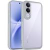 QJONSIU Cover Compatibile con vivo V70 FE, Anti-graffio HD Trasparente Protettiva Case TPU Morbido & PC Rigido-White