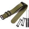 MCXGL Cinturino per Suunto Core 24mm Cinturino di Ricambio in nylon militare Accessori per Orologi colore: Nero 24mm Verde