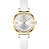 BIEWO Orologio da polso da donna, analogico, al quarzo, con cinturino in pelle, bianco, Cinturino