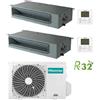 Hisense Climatizzatore Condizionatore Hisense Canalizzabile R32 Dual Split Inverter 9000 + 18000 BTU con U.E. 4AMW81U4RJC Classe A++/A+