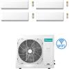 Hisense Climatizzatore Condizionatore Hisense Uni HB Wifi R32 Quadri Split Inverter 7000 + 9000 + 9000 + 9000 BTU con U.E. 4AMW81U4RJC Classe A++/A+