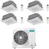 Hisense Climatizzatore Condizionatore Hisense Cassetta 4 vie R32 Quadri Split Inverter 9000 + 9000 + 9000 + 12000 BTU con U.E. 4AMW81U4RJC NOVITÁ Classe A++/A+