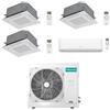 Hisense Climatizzatore Condizionatore Hisense Cassetta 4 vie + Hi Comfort R32 Quadri Split Inverter 9000 + 9000 + 9000 + 12000 BTU con U.E. 4AMW81U4RJC NOVITÁ Classe A++/A+