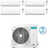 Hisense Climatizzatore Condizionatore Hisense Hi Comfort Wifi R32 Quadri Split Inverter 7000 + 9000 + 9000 + 9000 BTU con U.E. 4AMW81U4RJC Classe A++/A+