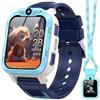 IOWODO Smartwatch per Bambini 4G con Videochiamata HD, 1.85" Orologio Telefono Bambini con GPS, WiFi e LBS, SOS, Batteria 850mAh, Modalità Scuola, 25 Lingue, IP68 Impermeabile, 5-12 Anni, Blu