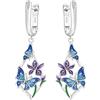CYCUFF Orecchini a cerchio in argento Sterling 925 con zirconi colorati, set di orecchini da donna, regalo per lei, orecchino, Argento sterling, Zirconie sintetico