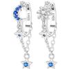 CYCUFF Orecchini a cerchio in argento Sterling 925 con zirconi colorati, set di orecchini da donna, regalo per lei, orecchino, Argento sterling, Zirconie sintetico