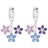 CYCUFF Orecchini a cerchio in argento Sterling 925 con zirconi colorati, set di orecchini da donna, regalo per lei, orecchino, Argento sterling, Zirconie sintetico