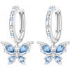 CYCUFF Orecchini a cerchio in argento Sterling 925 con zirconi colorati, set di orecchini da donna, regalo per lei, orecchino, Argento sterling, Zirconie sintetico
