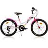 DINO BIKES Bicicletta 20 Pollici Mtb Bianco Fuxia