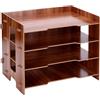 TOATELU Vassoio portalettere in legno A4, 4 ripiani, portadocumenti in legno di Sakura, organizer da scrivania con robusti scomparti, per ufficio e casa, 33 x 24 x 27 cm