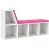 HOMCOM Libreria con Seduta Imbottita e 5 Scomparti, 108x30x60 cm, Bianco e Rosa | Aosom Italy