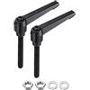 QUARKZMAN 2 manopole regolabili a leva M8 x 50 mm, filettatura metrica con dadi, rondelle di livello, set di manopole rotanti, bulloni con leva di bloccaggio
