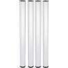 WAGNER Gambe del tavolo/Gambe del mobile - SET COMPLETO - Set da 4 pezzi - metallo rivestito in look alluminio, color argento, diametro Ø 6 cm, incl. piastra da avvitare, portata 300 kg - 12349204