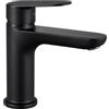 CECIPA rubinetto bagno lavabo Nero,miscelatore lavabo bagno,Altezza 16,4 cm | Miscelatore Monocomando Lavabo a Risparmio Idrico,con Cartuccia Ceramica e Tubi di Collegamento da 60 cm,Nero