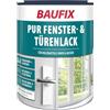 Baufix PUR Vernice bianca per finestre e porte, 1 litro, vernice bianca, laccata per finestre in poliuretano, elastica, lunga durata, non si sfalda