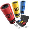 ss shovan Set di Boccole 6 Angoli per Bulloni di Ruota (17/19/21mm) - Connettore 1/2 compatible bussole a percussione, acero Cr-Mo anticorrosione, manicotto sicurezza, ideal Auto/SUV