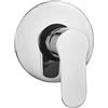 Inbagno Miscelatore Doccia Ad Incasso In Ottone Cromato Lucido - Rubinetto Monocomando Per Doccia Con Piastra - Linea Selma (Attacco G 1/2)