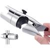 Eabdice Supporto per Soffione Doccia Senza Foratura, Supporto Soffione Doccia per Asta Scorrevole Regolabile, Cromato, per Asta Doccia da 18-25 mm
