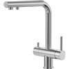 YUANNY Rubinetto Lavello Cucina a 3 Vie per Sistemi Osmosi, Miscelatore Cucina 3 in 1 per Filtro de ll'acqua, Rubinetto Acqua Potabile a Doppia Leva, Girevole a 360°, Calda e Fredda,in Acciaio Inox