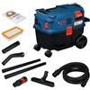 Bosch Professional Bosch PRO Aspiratore a umido/a secco a filo GAS12-25LS (tubi di prolunga in plastica, filtro pieghettato piatto, tubo di aspirazione da 3,5 m, 3x bocchetta, borsa in tessuto, adattatore universale)