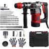 Generico Martello Demolitore, Trapano A Percussione SD S-Plus, Martello Demolitore 2000W 6 Joule, Funzioni 3 In 1, Impugnatura Antivibrazioni E Frizione Di Sicurezza, Con Accessori, Scalpello E Valigetta