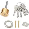 Qrity 1 Pezzi Cilindro della Serratura in Rame, Cilindro da Ricambio con Chiavi per Porte Standard e Porte Blindate