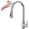 Yuanny Rubinetto da cucina con doccetta estraibile, rubinetto da cucina con sensore touch, orientabile a 360°, rubinetto da cucina a 3 modalità, in acciaio inox, miscelatore intelligente da cucina con