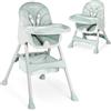Ricokids Ricko Kids - Seggiolone per bambini, con vassoio per mangiare, sedia per bambini, pieghevole, dalla nascita, facile da pulire, 83 x 60 x 110 cm, colore: verde