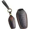 Jinhon per BYD Custodia in pelle per chiave auto adatta per BYD Qin Plus Song Pro MAX Dolphin Han EV Atto 2 3 Seal Tang DM 2025 2026 portachiavi accessori portachiavi 3 pulsanti nero