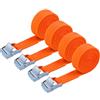 URAQT Cinghia a Cricchetto, 4 Pezzi 150 kg 6 M Cinghie di Tensione con Cricchetto, Larghezza 20 mm, Cinghie di Fissaggio con Cricchetto, per Trasporto Merce, Bagaglio, Campeggio (Arancia)